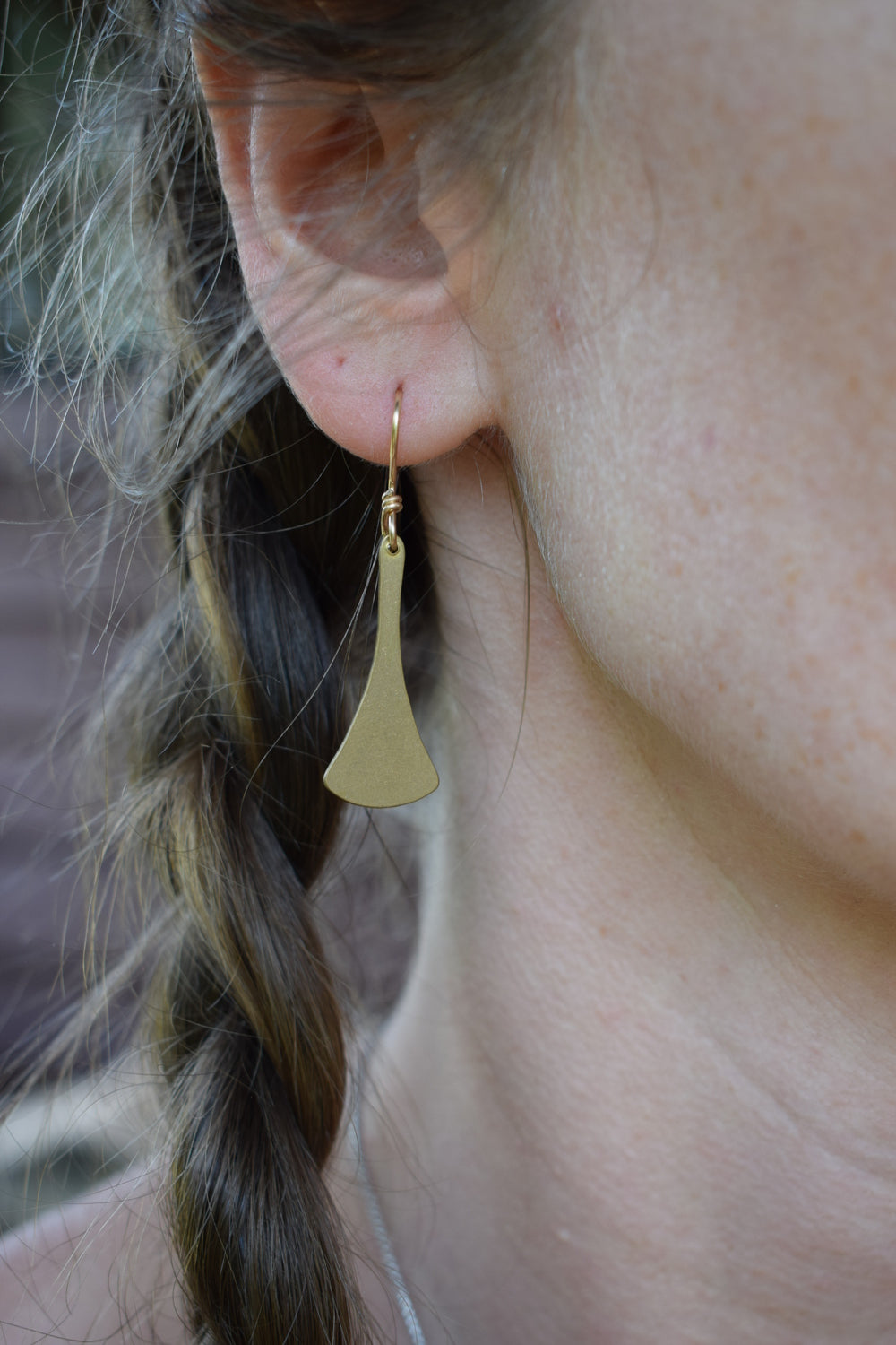 Brass Fan Earrings
