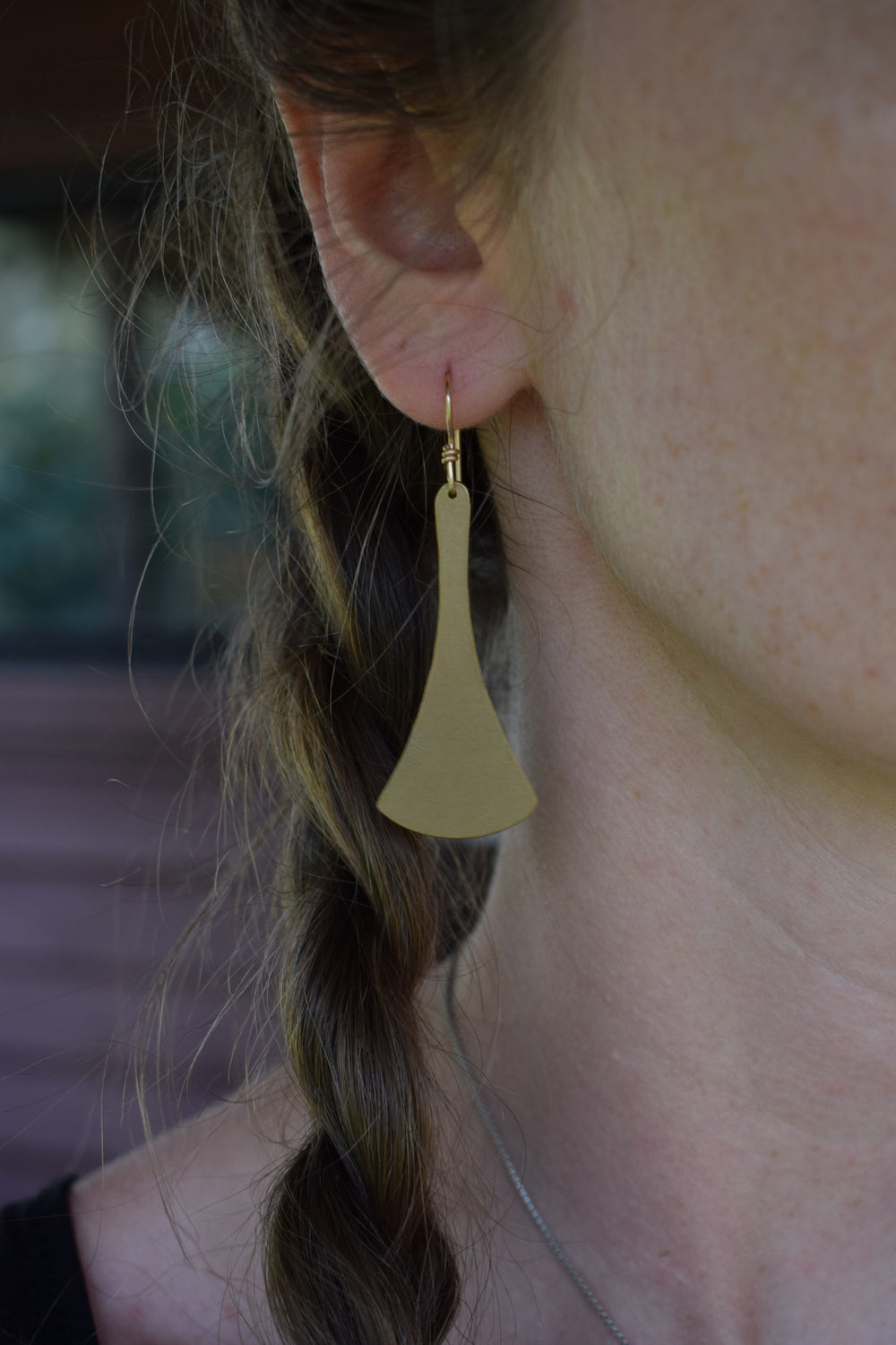 Brass Fan Earrings