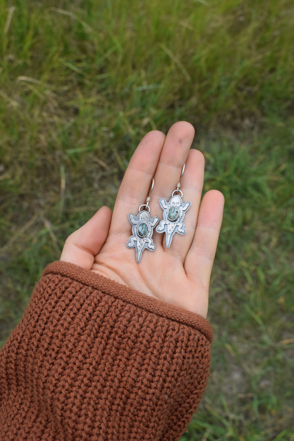 Horny Toad w/ Tree Agate Earrings