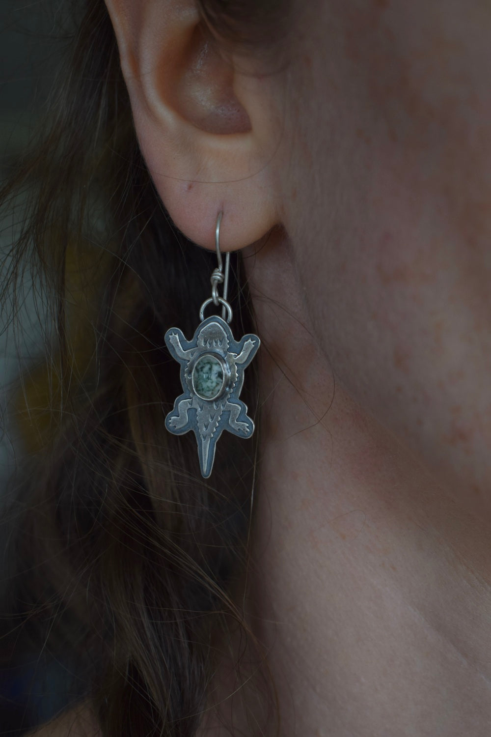 Horny Toad w/ Tree Agate Earrings