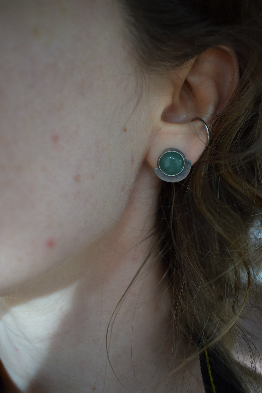 Half Moon Studs w/ Aventurine