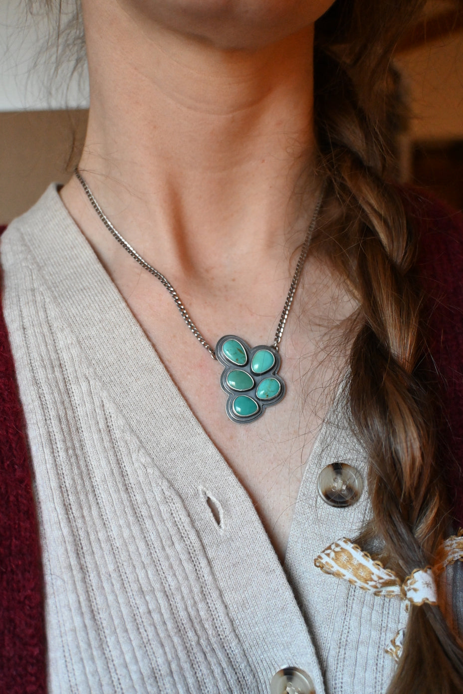 Knot Necklace - Blue
