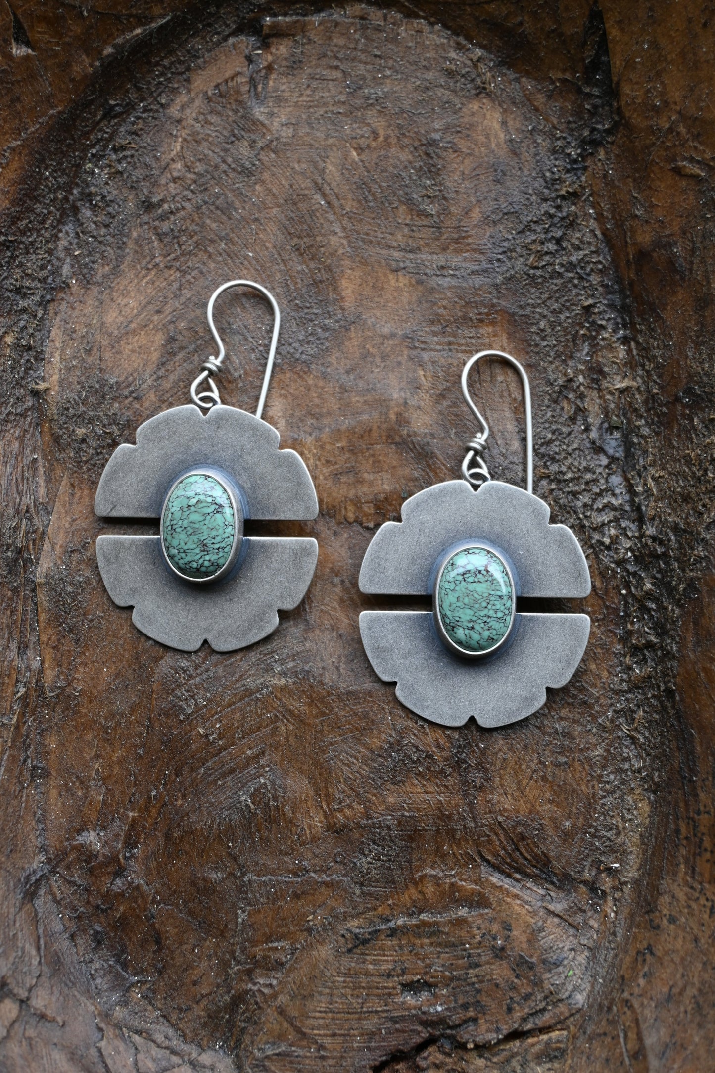 Green Petal Earrings