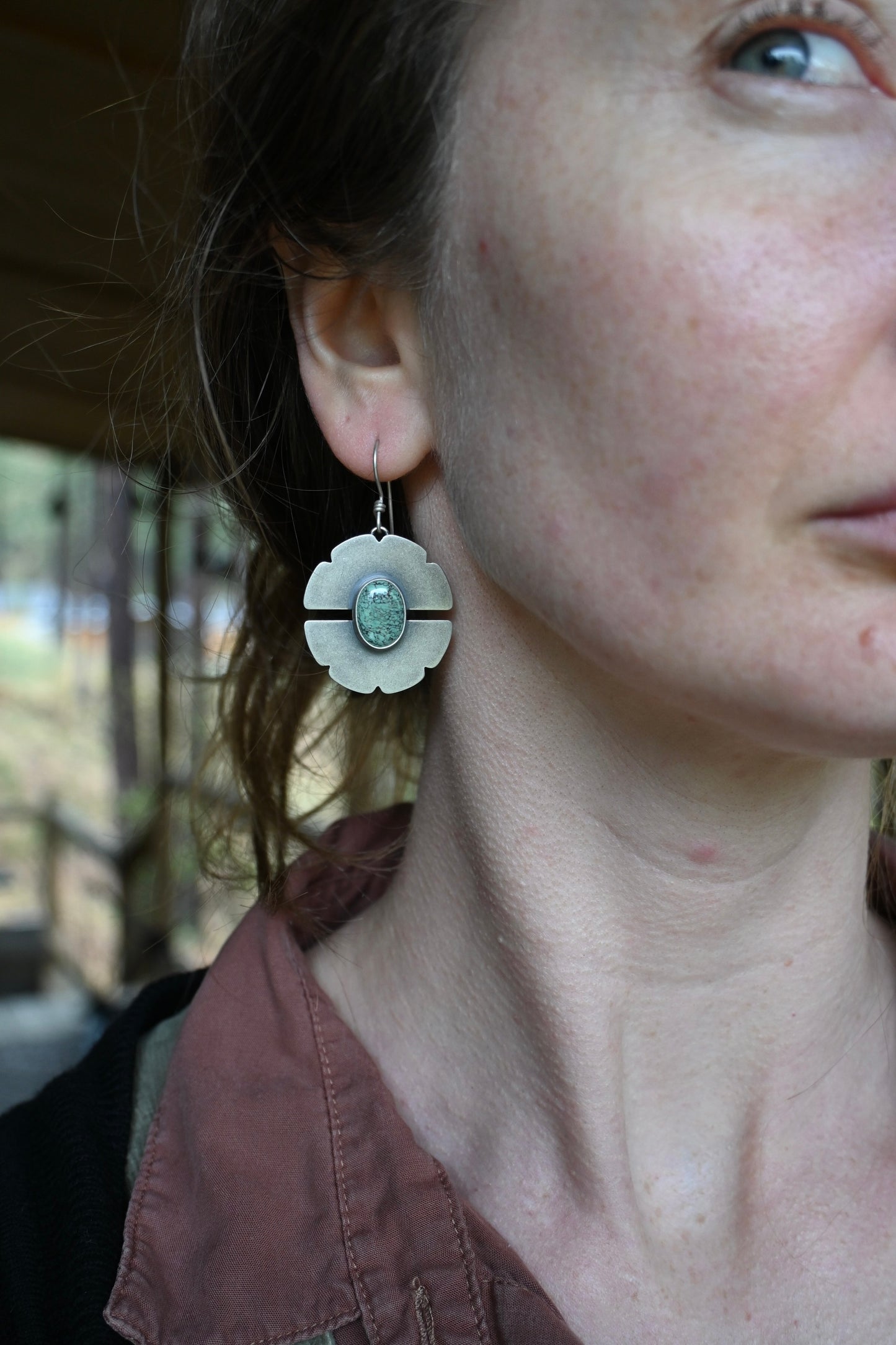 Green Petal Earrings