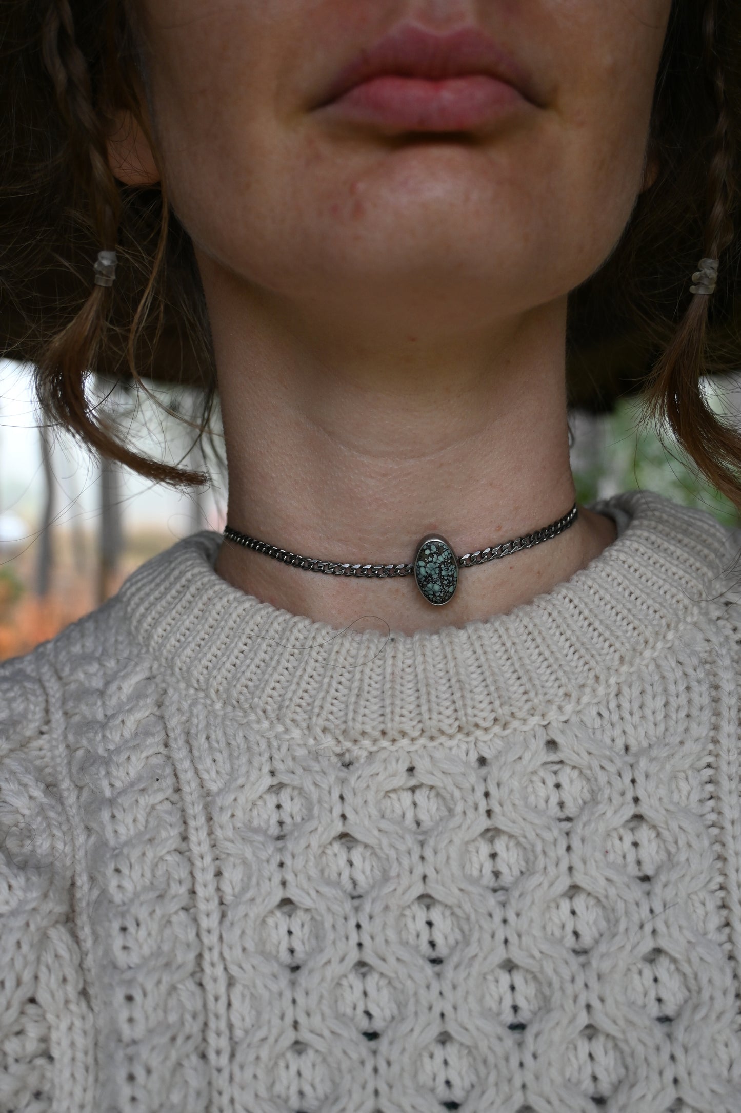 Starry Night Curb Choker-Star Fox Variscite