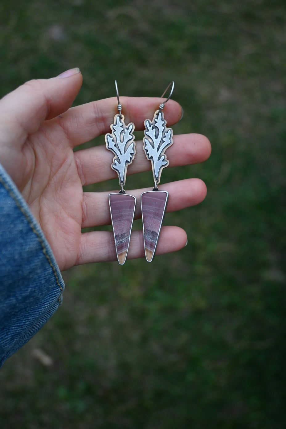 Carrot Earrings - Polychrome Jasper