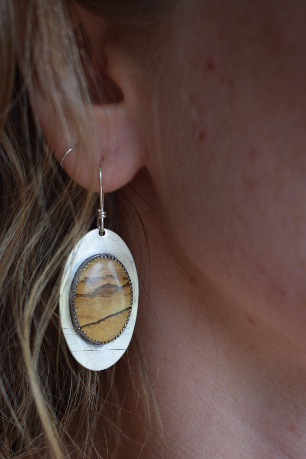 Sandstone Halo Earrings
