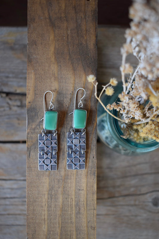 Variscite Quilted Earrings