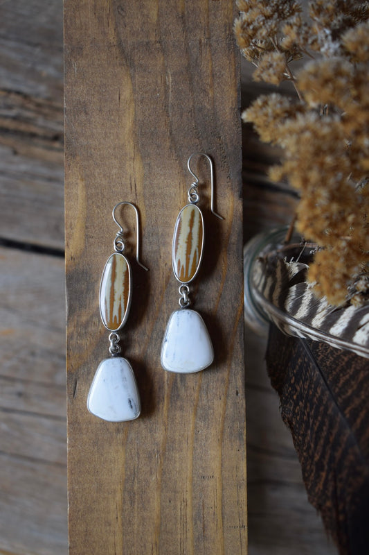 Cloud + Feather Earrings