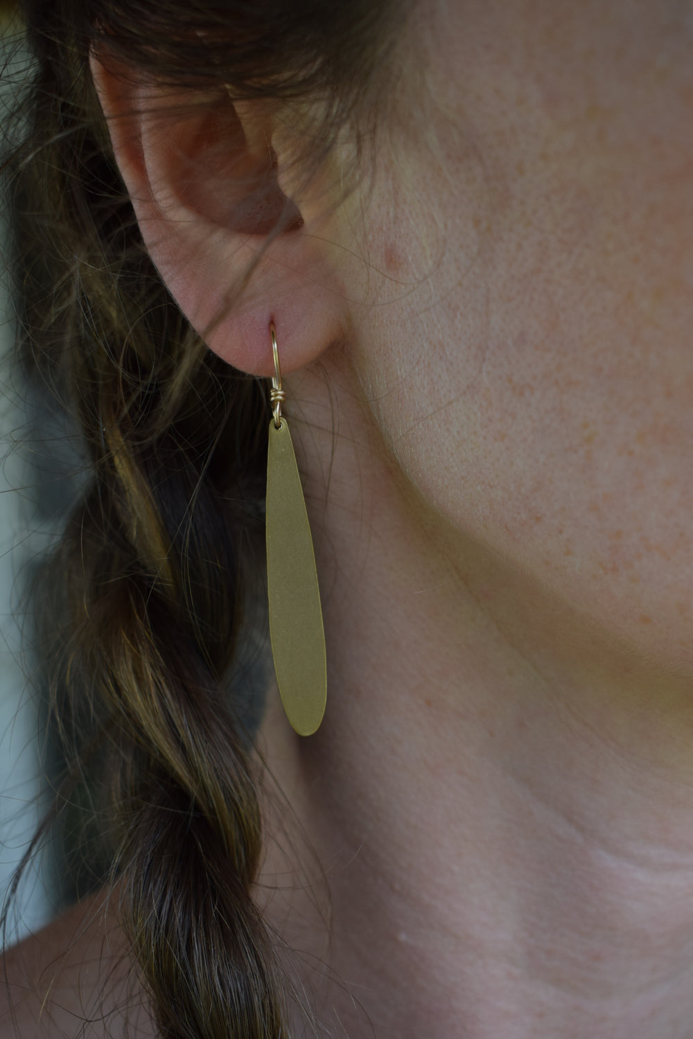 Brass Raindrop Earrings