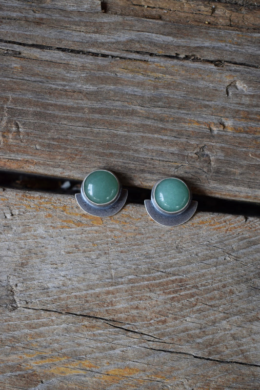 Half Moon Studs w/ Aventurine