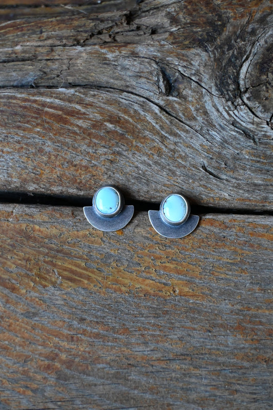 Half Moon Studs w/ Golden Hills Turquoise