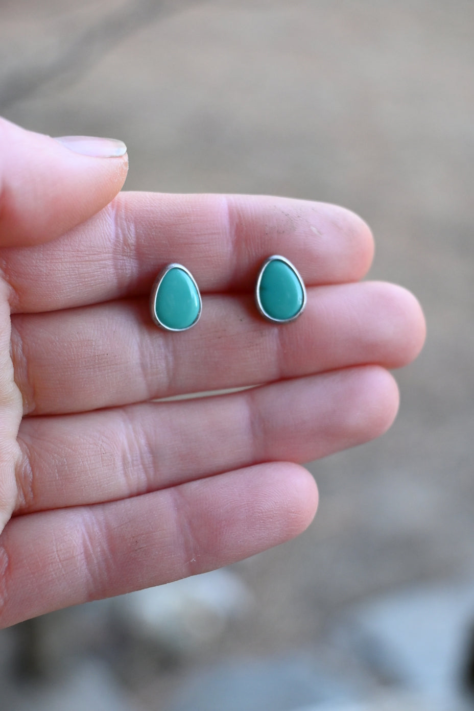 Teardrop Turquoise Studs