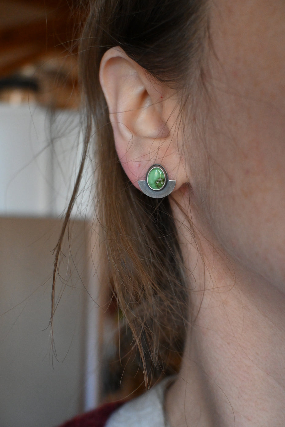 Half Moon Studs w/ Sonoran Gold Turquoise