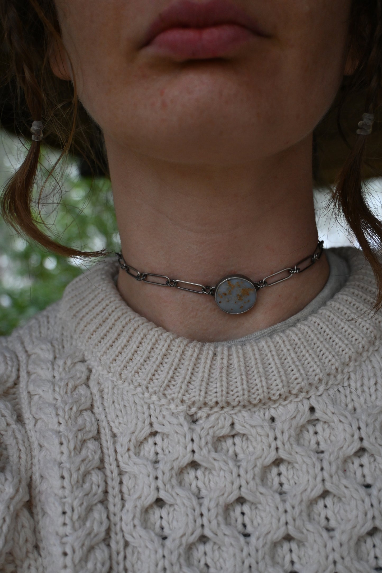 Starry Night Choker - Polka Dot Agate