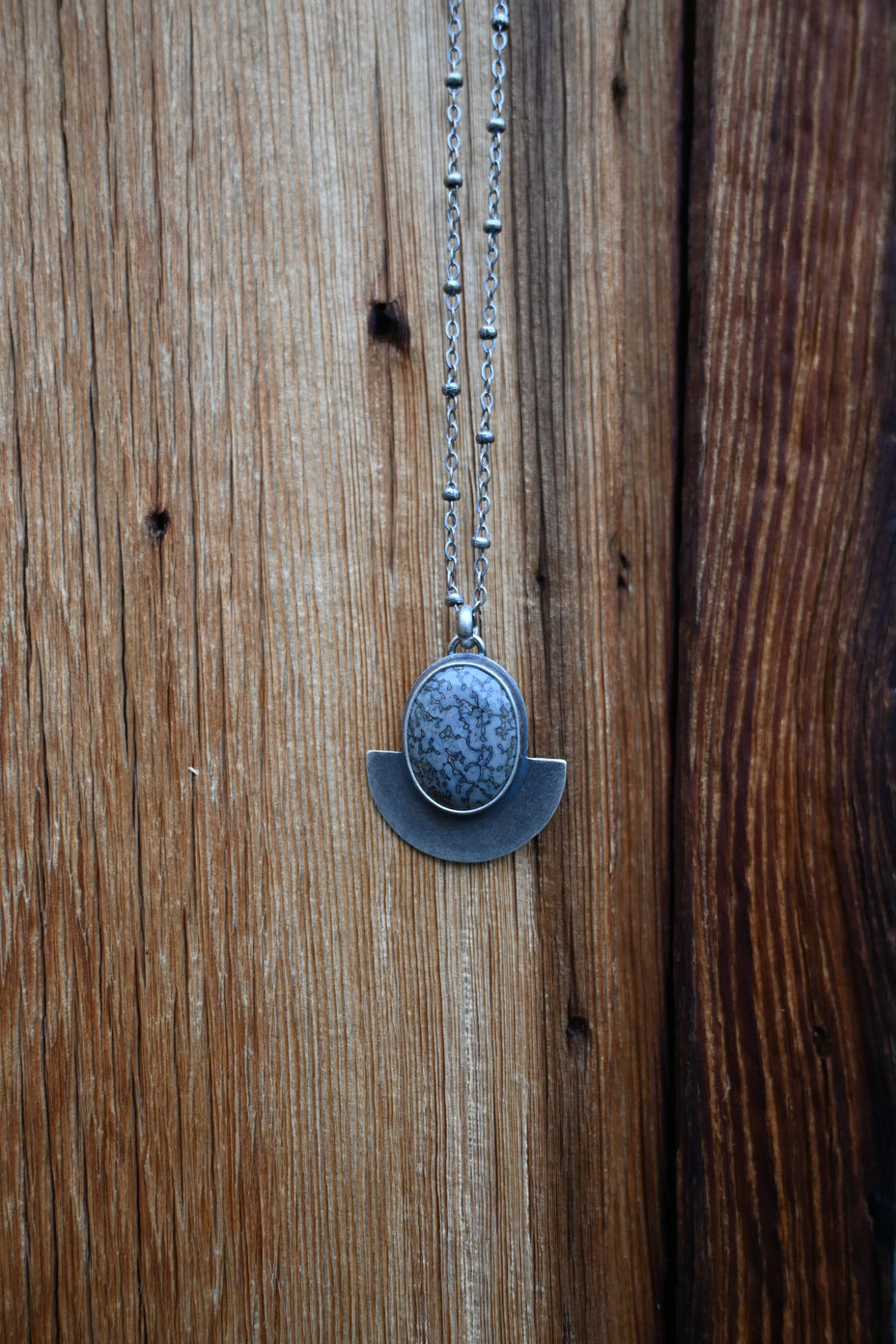 Half Moon Necklace - Petrified Dinosaur Bone