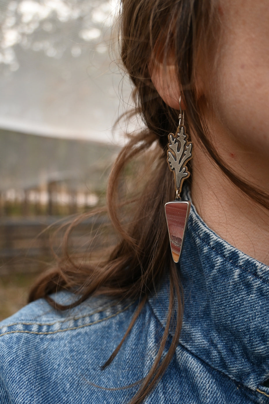 Carrot Earrings - Polychrome Jasper