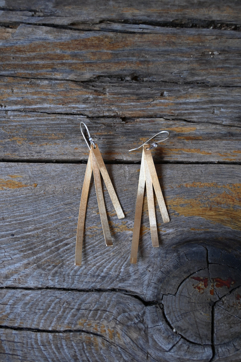 Brass Pine Needle Earrings