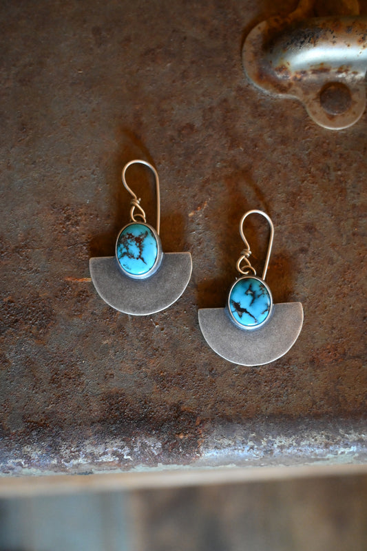 Half Moon Earrings w/ Egyptian Turquoise