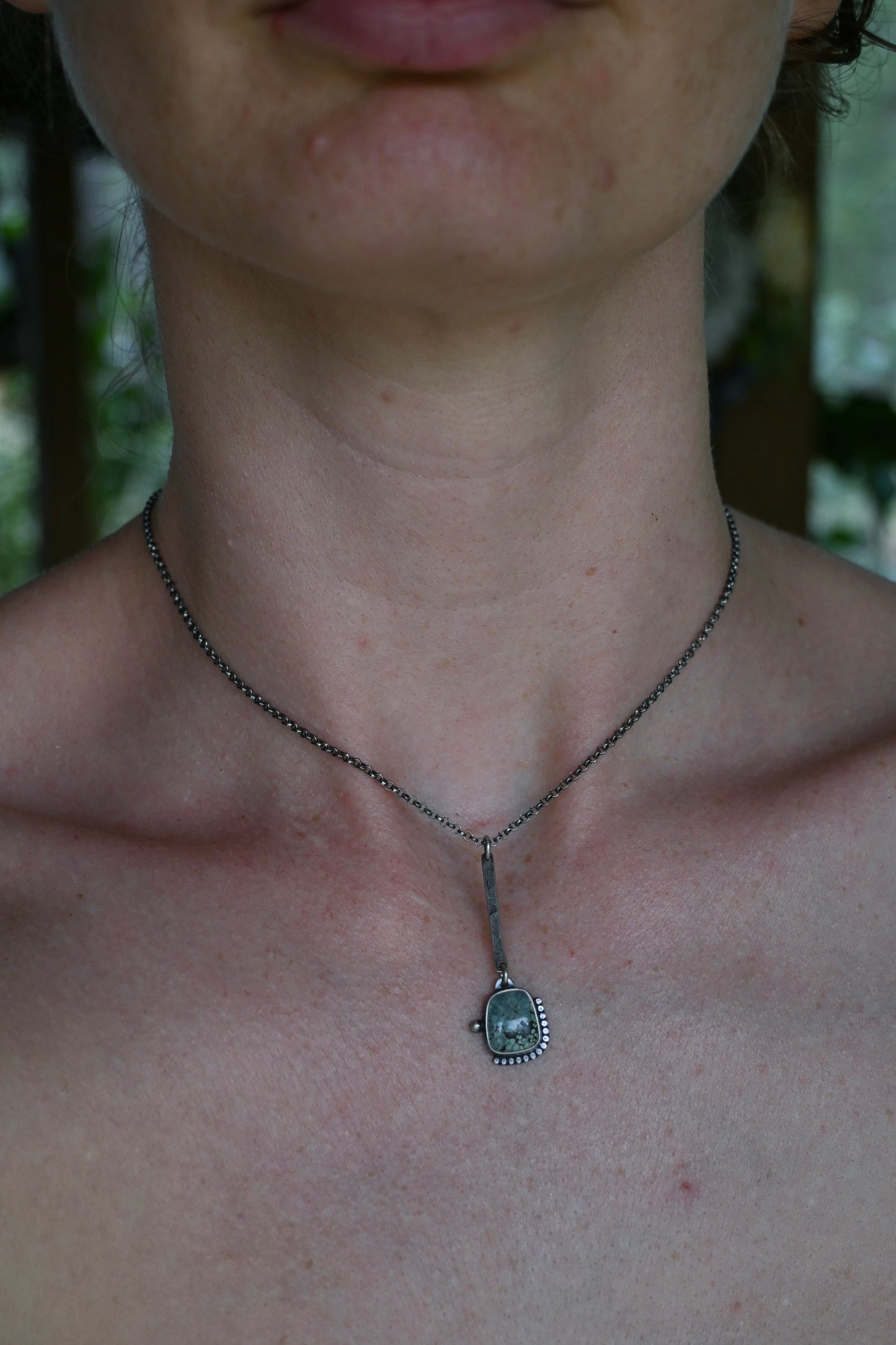 Bar Drop Necklace - New Lander Variscite