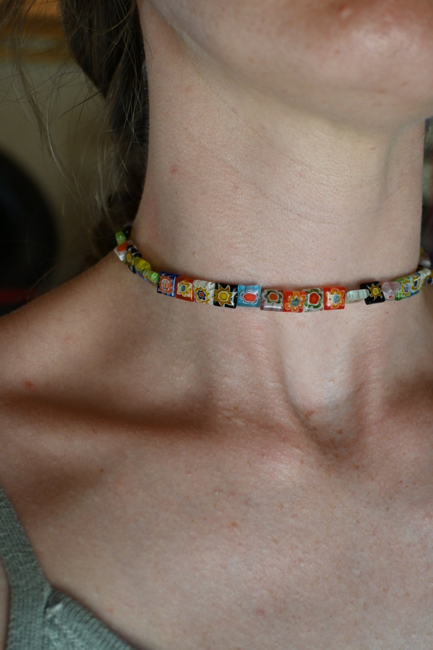 Millefiori Choker - small square