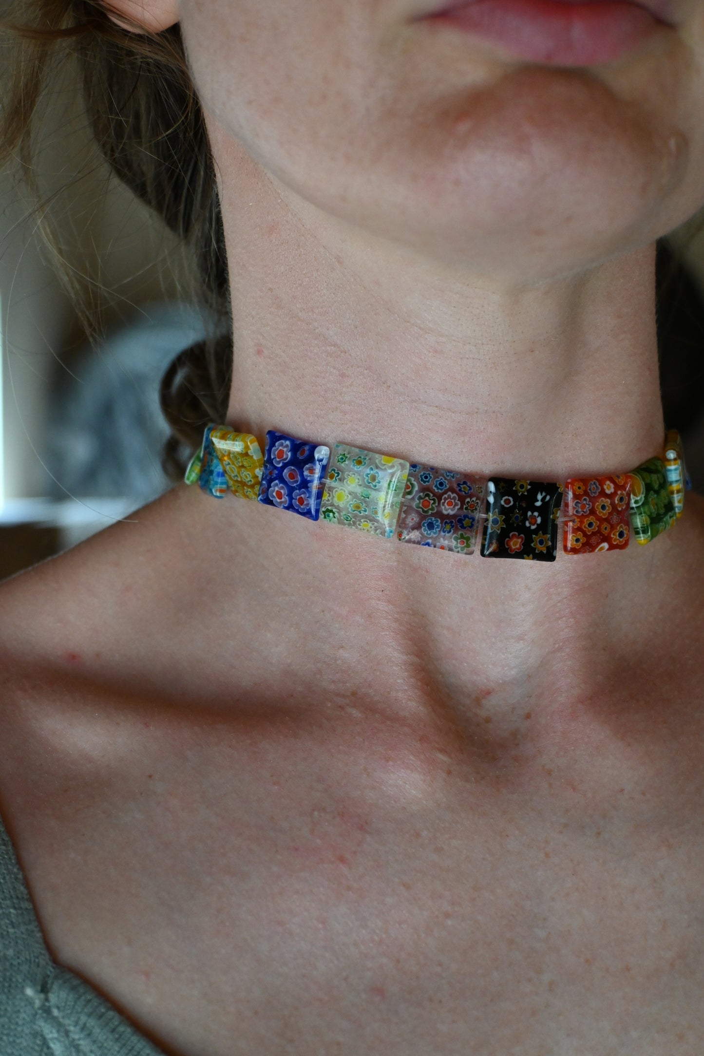 Millefiori Choker - large square