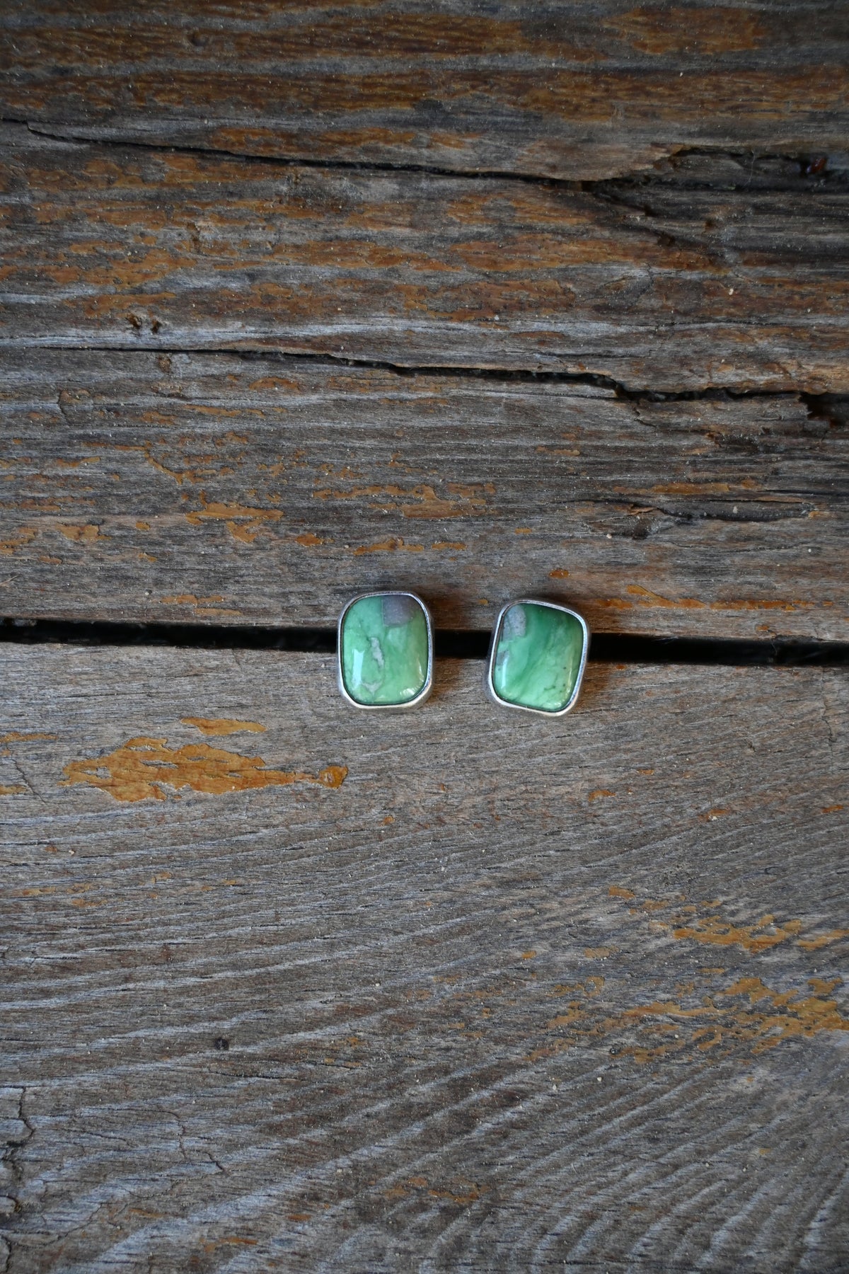 Emerald Variscite Studs