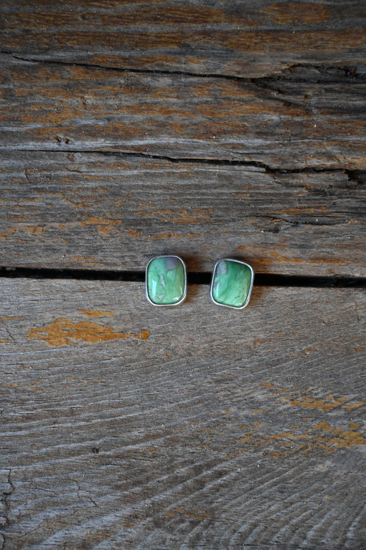 Emerald Variscite Studs