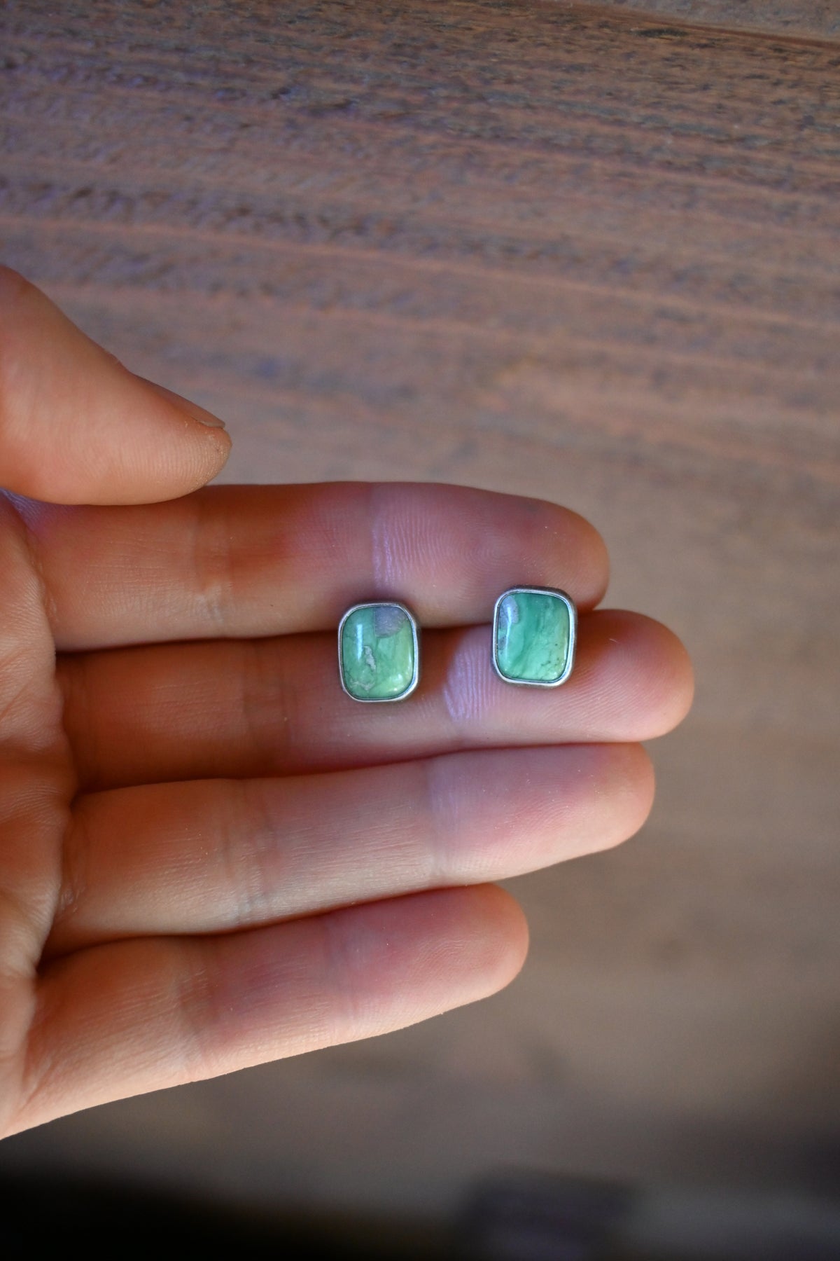 Emerald Variscite Studs