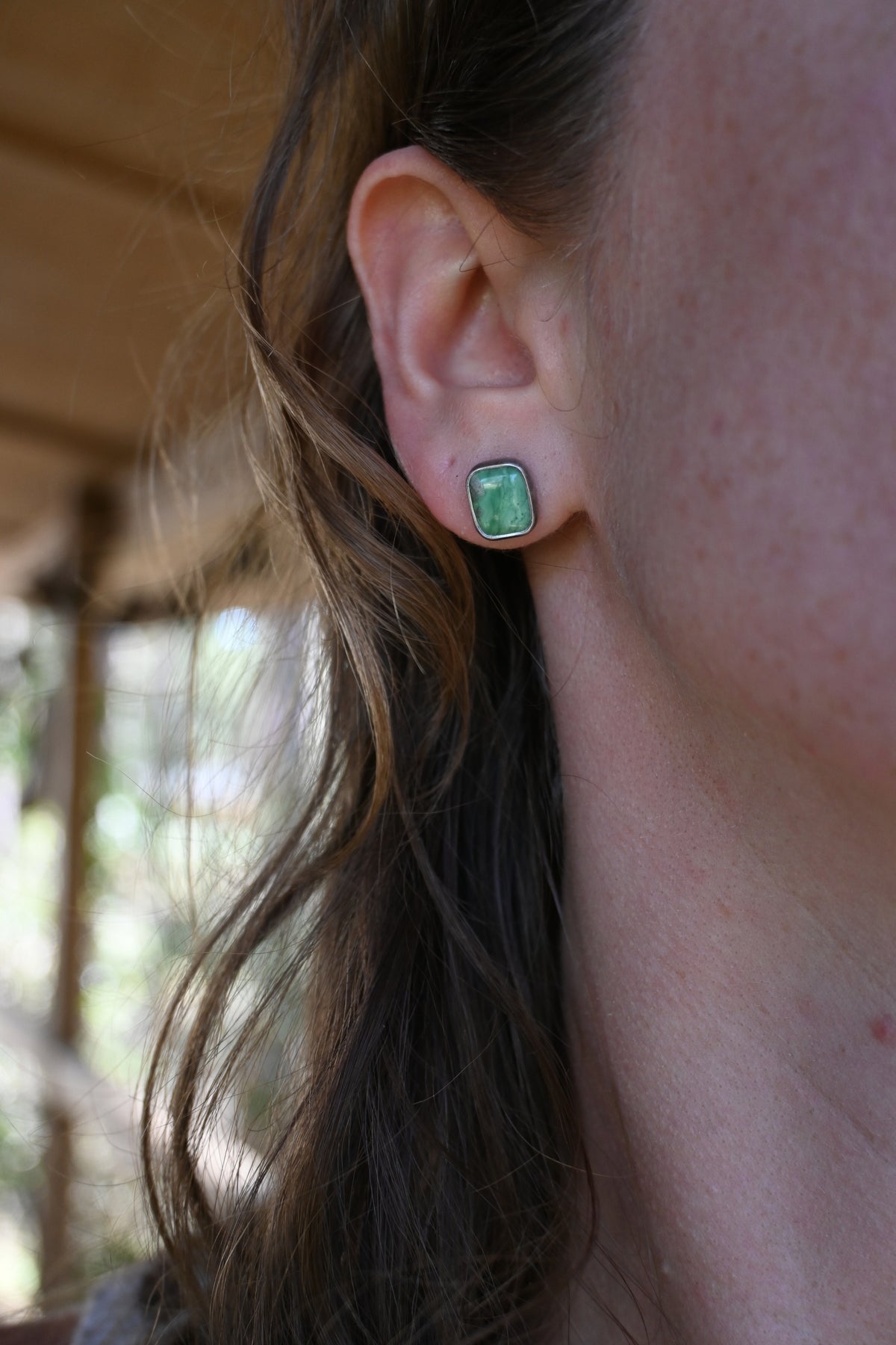 Emerald Variscite Studs