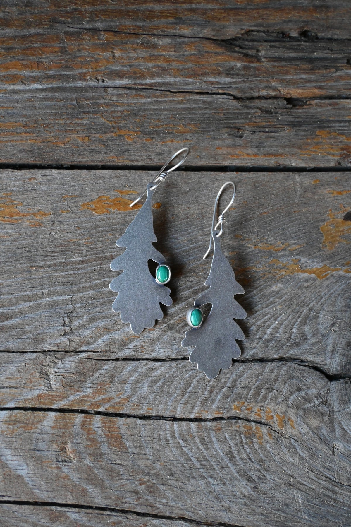Oak Earrings - Malachite