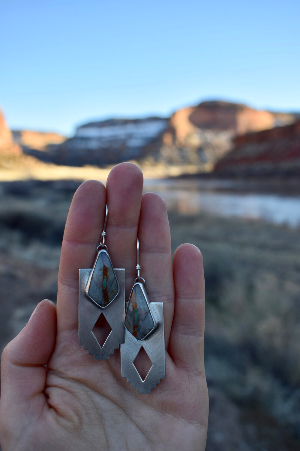 Red Horizon Earrings